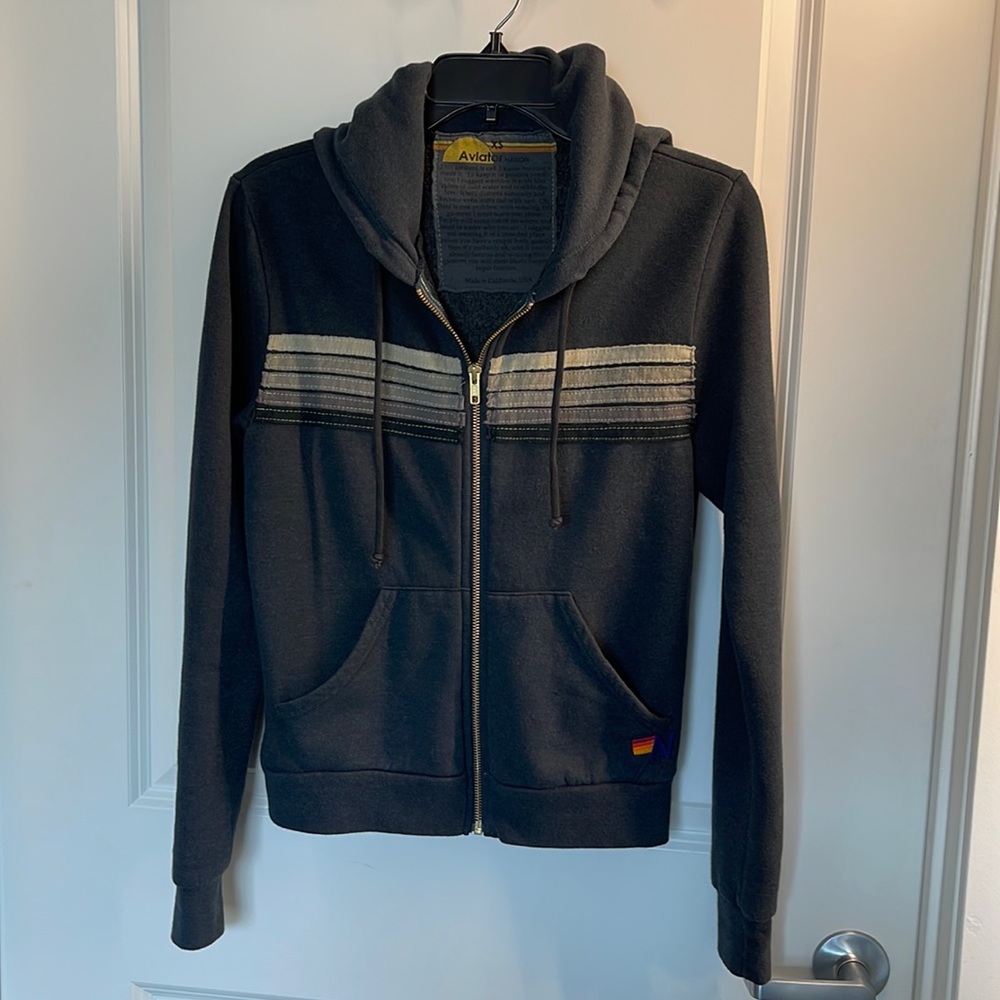 COPY - Aviator nation xs charcoal striped hoodie
